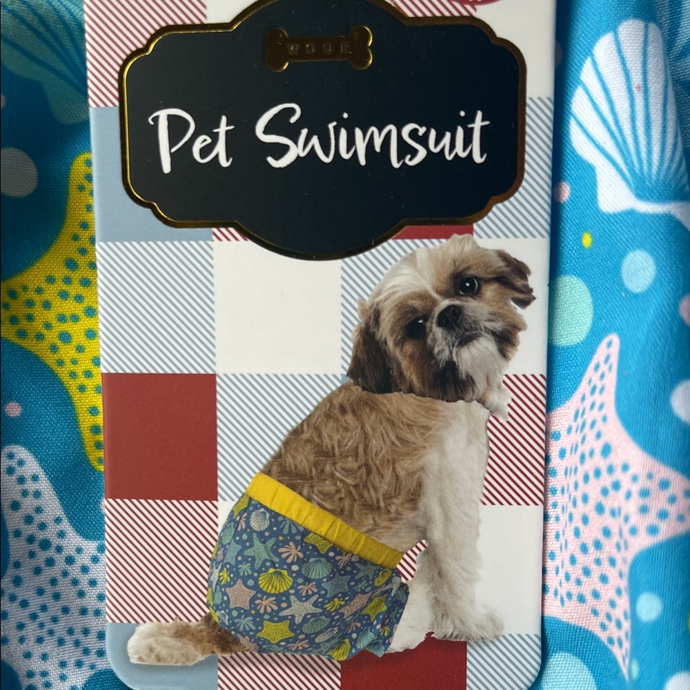 🆕☀️ Dog Swimsuit with Yellow and Blue Pattern